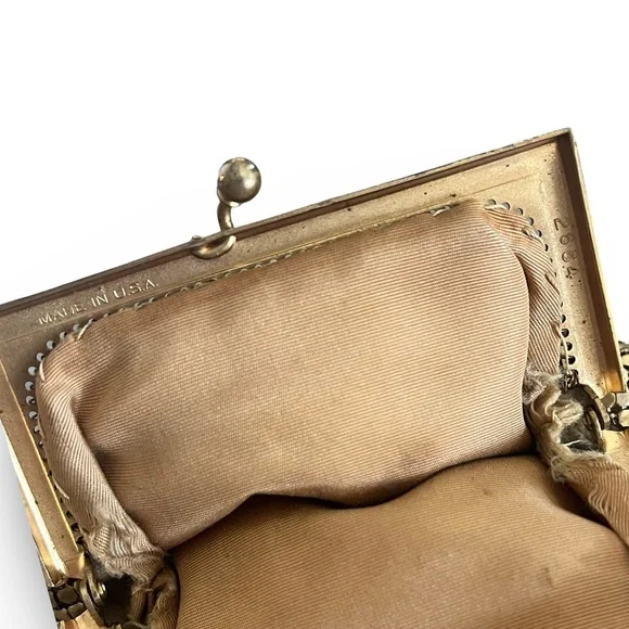 Gold Tone Metal Mesh Coin Purse by Whiting & Davis - Picture 5 of 6